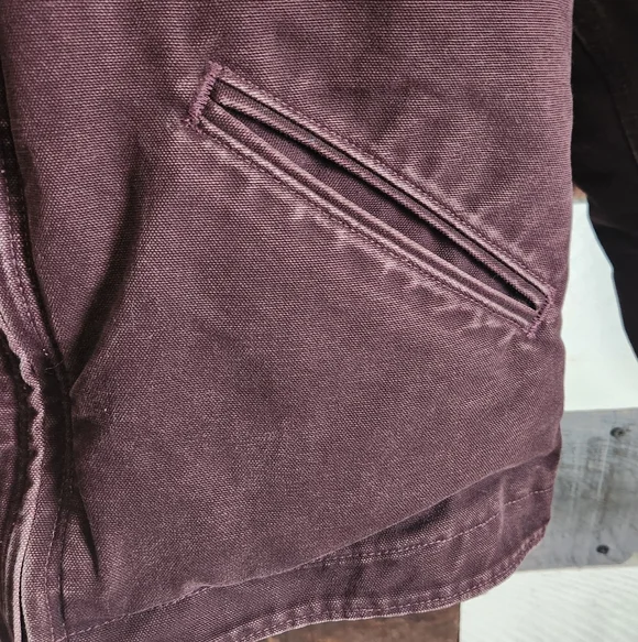 Carhartt Y2K Purple Brown Heavy Hooded Chore Utility Coat RN 14806 Size Small - Picture 6 of 14